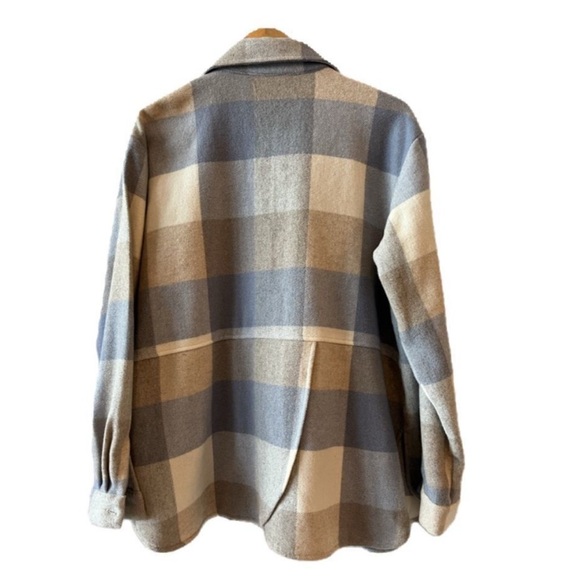 Coldwater Creek Wool Flannel Oversize Shacket Women's Medium Winter Layer Snowy - Picture 3 of 7